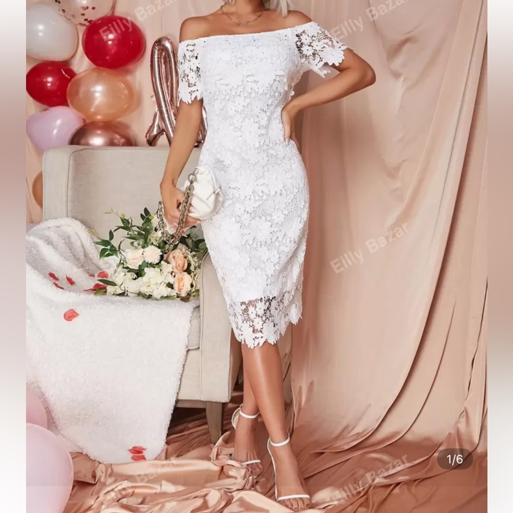 Elegant White Lace Dress